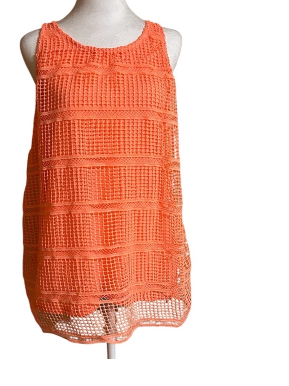 Apt 9 Coral Lace Overlay Tank Top